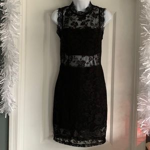 Sleeveless Black Lace Dress - Women's Size 6
